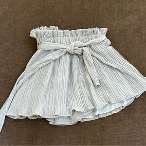 Pink Lily White Ruffled Mini Skirt